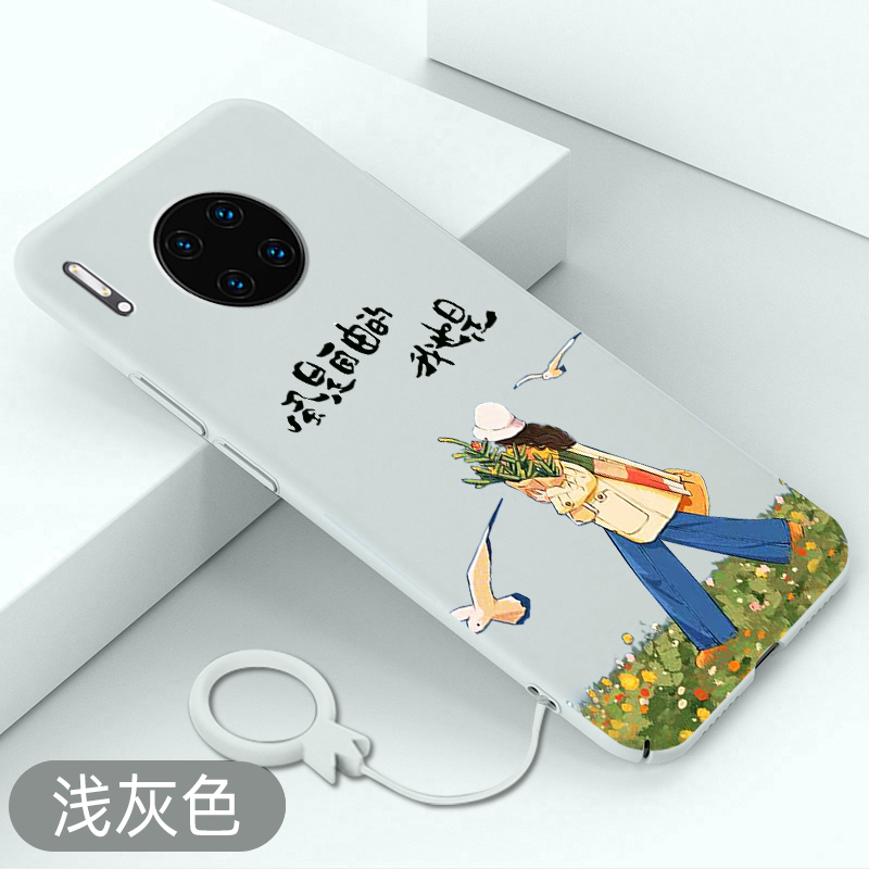 适用于华为mate30手机壳风是自由的mate30pro高级感保护套mate30epro全包超薄硬壳防摔不顶膜新款创意卡通