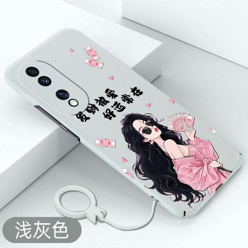 适用于荣耀90手机壳好运常在荣耀90pro全包超薄硬壳honor90不顶膜防摔保护套创意新款卡通个性高级感裸机手感