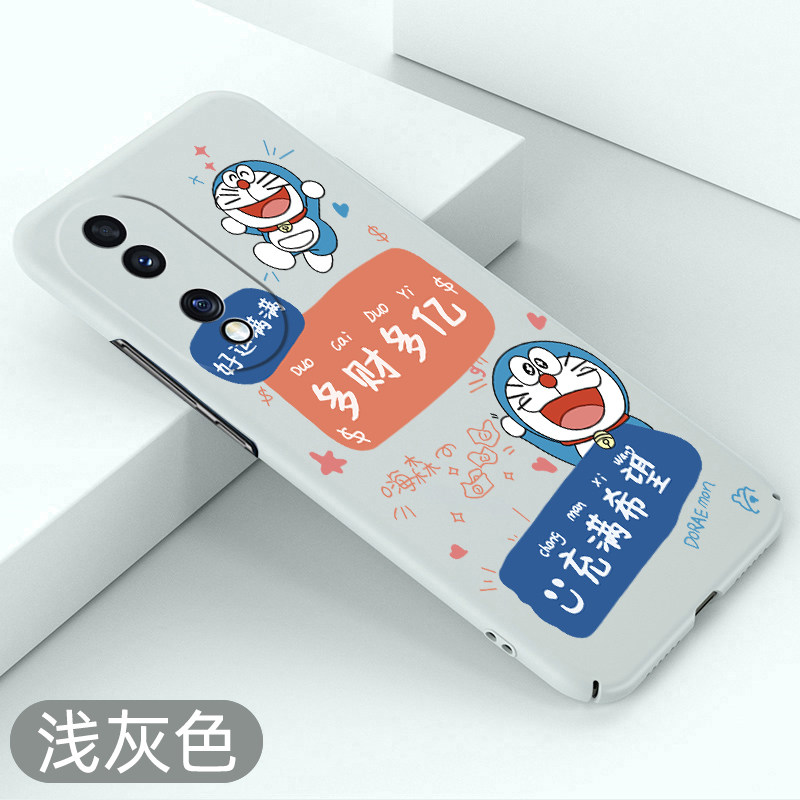 适用于荣耀90手机壳哆啦A梦荣耀90pro超薄不顶膜honor90防摔硬壳90por卡通全包保护套新款创意裸机磨砂散热壳