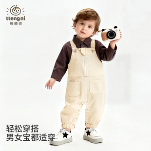 背带裤婴儿小月龄纯棉连体衣外穿0一3岁小童大pp裤子休闲宝宝春装