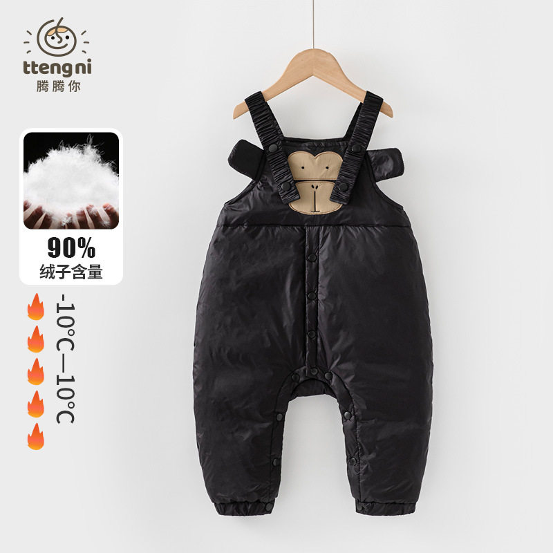 宝宝羽绒背带裤冬季卡通婴儿羽绒裤白鸭绒保暖按扣裆男宝裤子冬装,童装/婴儿装/亲子装,羽绒裤,淘宝优惠券,粉丝福利购,淘宝优惠卷