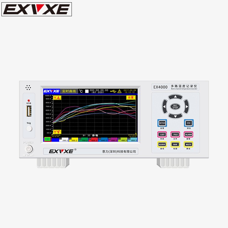 适用意力多路温度测试仪16通道EX6000多通道温度记录仪曲线采集巡