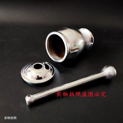 适用加厚铸铁捣药罐研钵药缸中药药具大号中号捣蒜器中医研药罐包