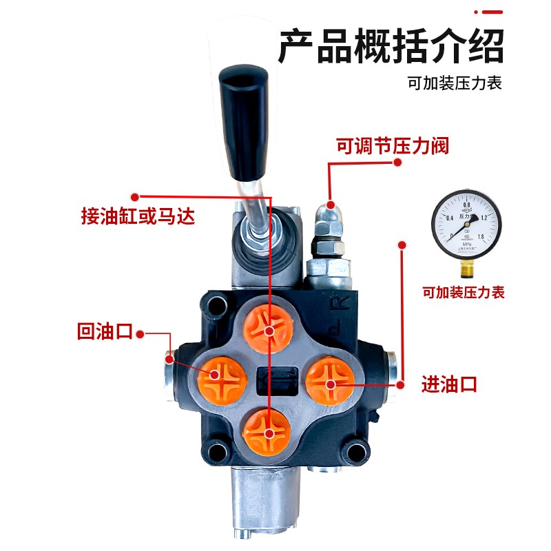 适用新款ZD102多路阀单双向液压手动换向阀分配器手动控制阀油缸