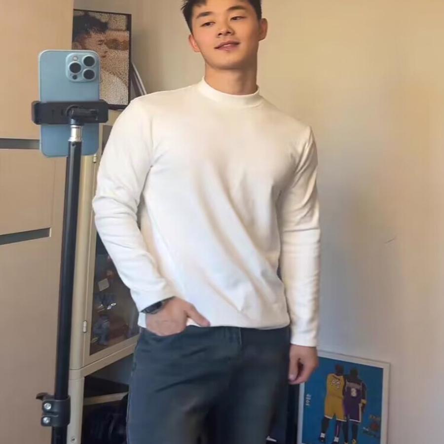 小高领卫衣双面德绒修身长袖t恤