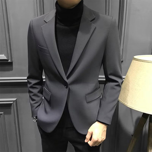 型商务正装 外套男设计感单西礼服上衣修身 西服 高端垫肩小西装 意式