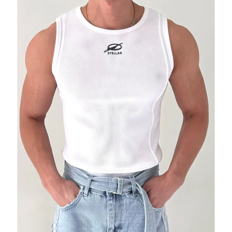 健身运动紧身弹力背心肌肉男冰丝螺纹无袖t恤明线拼接速干小坎肩,男装,T恤,淘宝优惠券,粉丝福利购,淘宝优惠卷