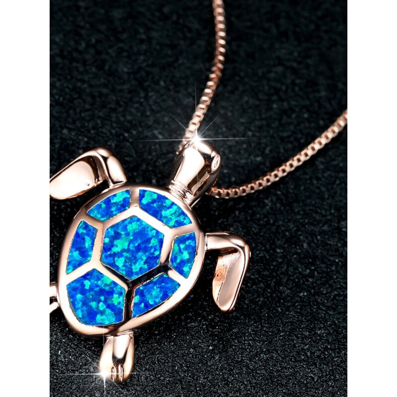 马尔代夫纪念品小海龟吊坠海洋之心乌龟项链锁骨链海洋馆纪念品