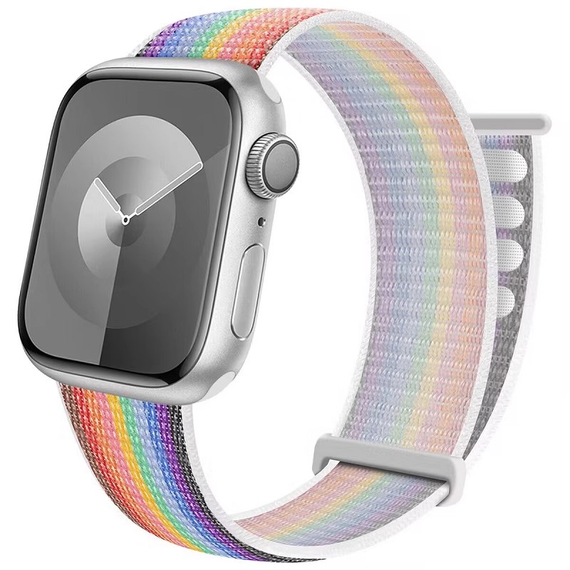 适用Apple苹果手表10代42表带iwatchs8尼龙编织腕带se回环式Ultra新款时尚46mm运动夏季男女智能高级配件潮