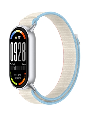 适用小米手环10/9/8腕带nfc版尼龙回环替换腕带8智能编织运动防水九手表带时尚男女款8cfc配件小尾巴个性潮带