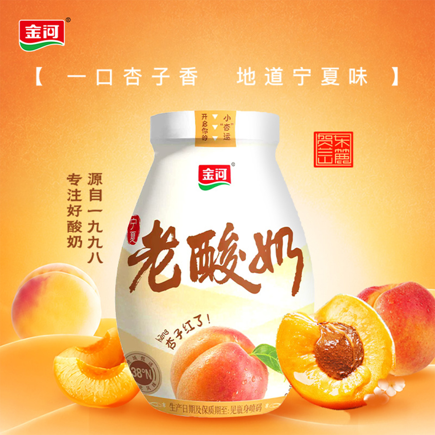 宁夏金河老酸奶红梅杏味发酵乳瓶装低温酸牛奶特产零食顺丰包邮