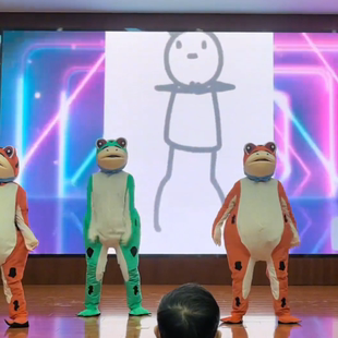 青蛙人偶服装孤寡青蛙充气卡通成人儿童网红同款表演摆摊搞怪服