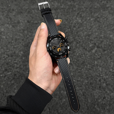 碳纤维纹皮-watchgt5真皮手表带