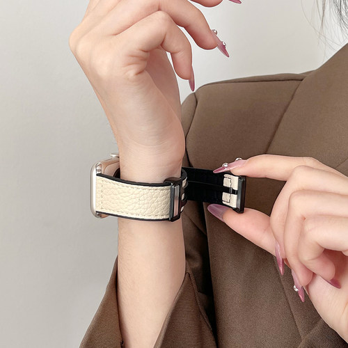 iwatchs10荔枝纹硅胶二合一表带