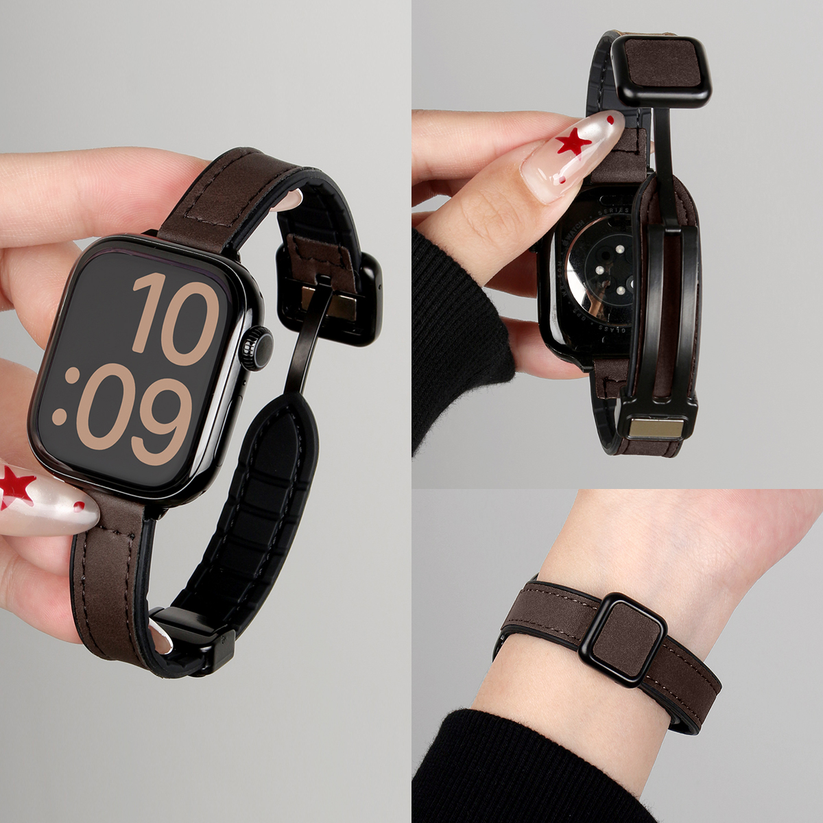 适用fit4/3疯马皮小蛮腰磁吸皮带