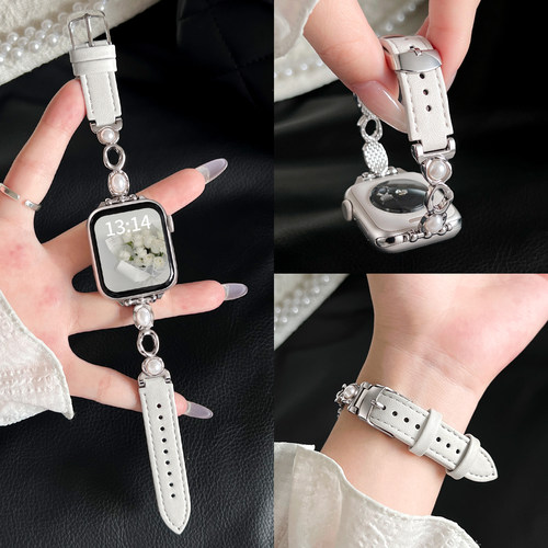 适用vivogt2手表带水滴珍珠间皮