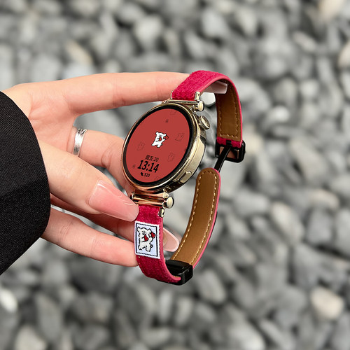 新年红gt5可爱小狗灯芯绒表带