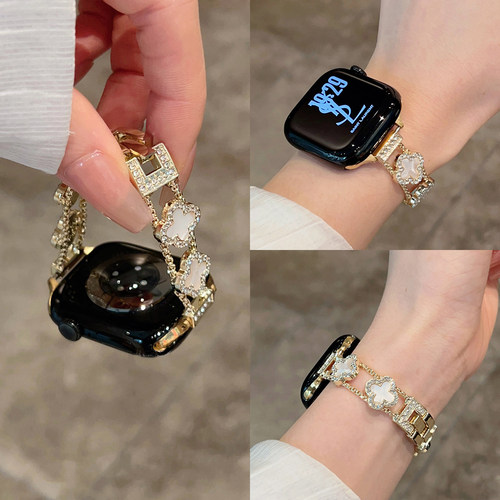 iwatchs11手表带新款金属四叶草