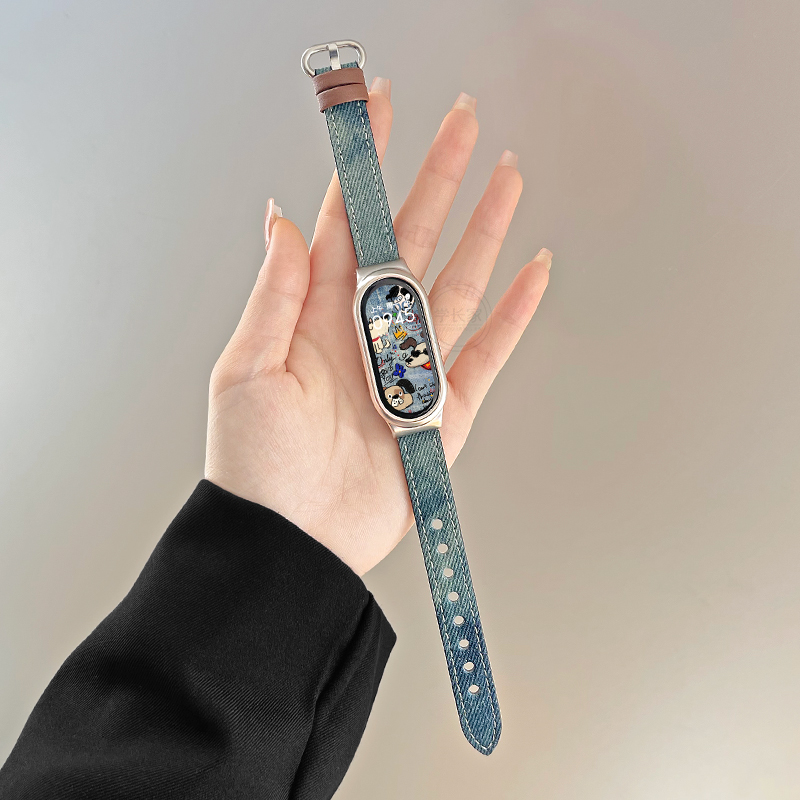 psnld小米手环9表带创意扎染牛仔