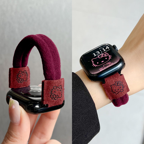 iwatchs10表带弹力皮筋可爱kt猫