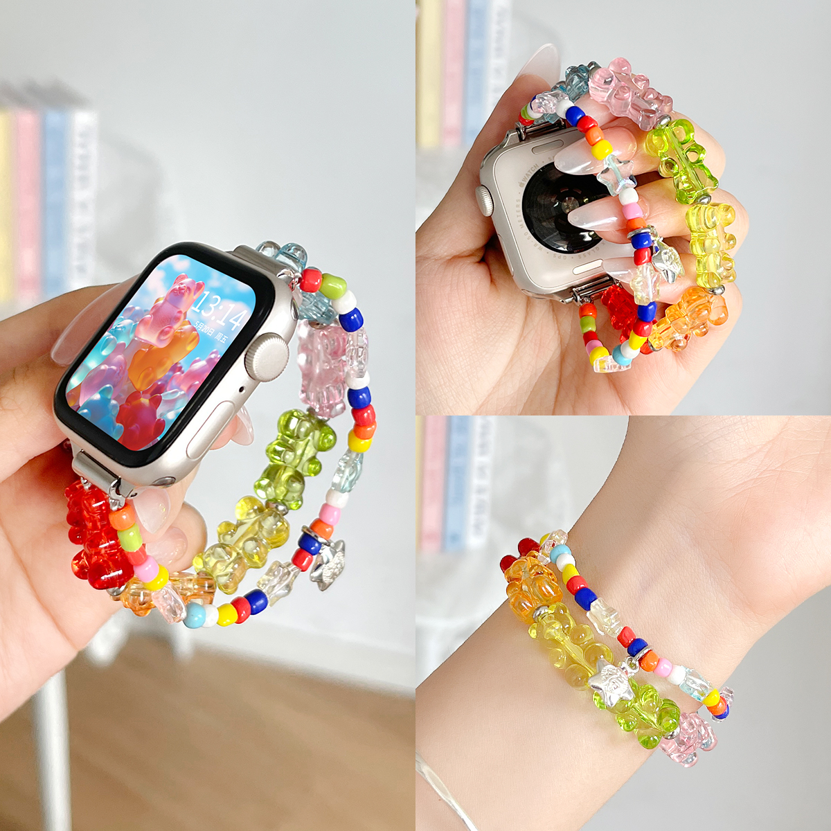 iwatchs10表带新款彩色小熊手链