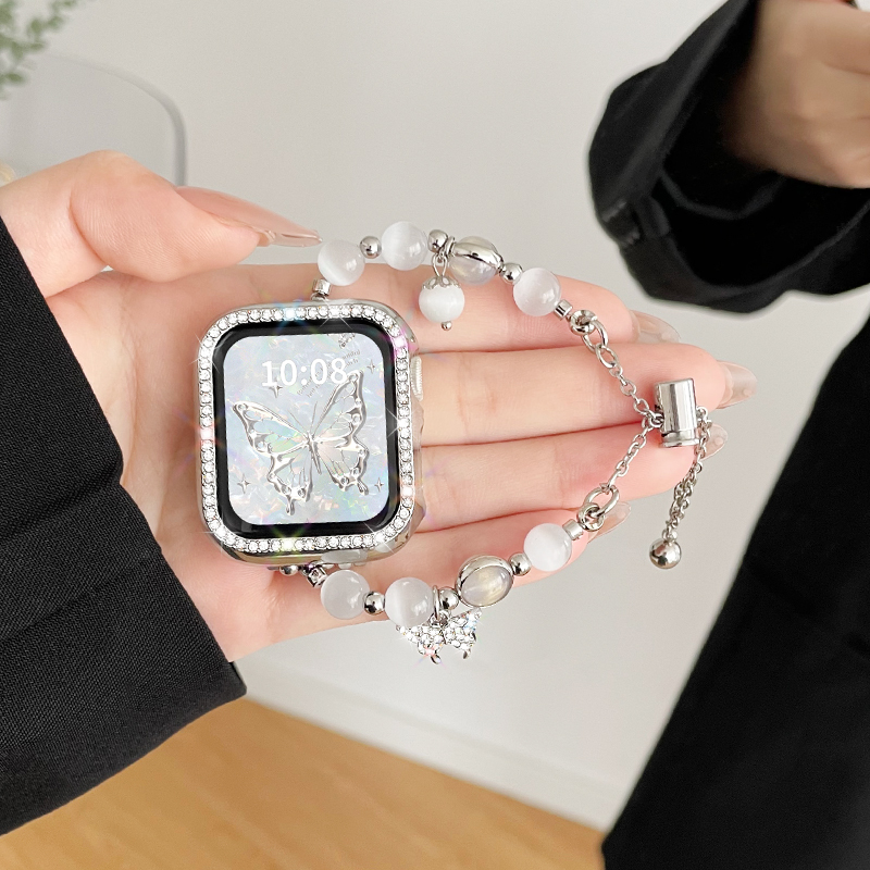 iwatch9/8/7猫眼石蝴蝶手链+钻壳