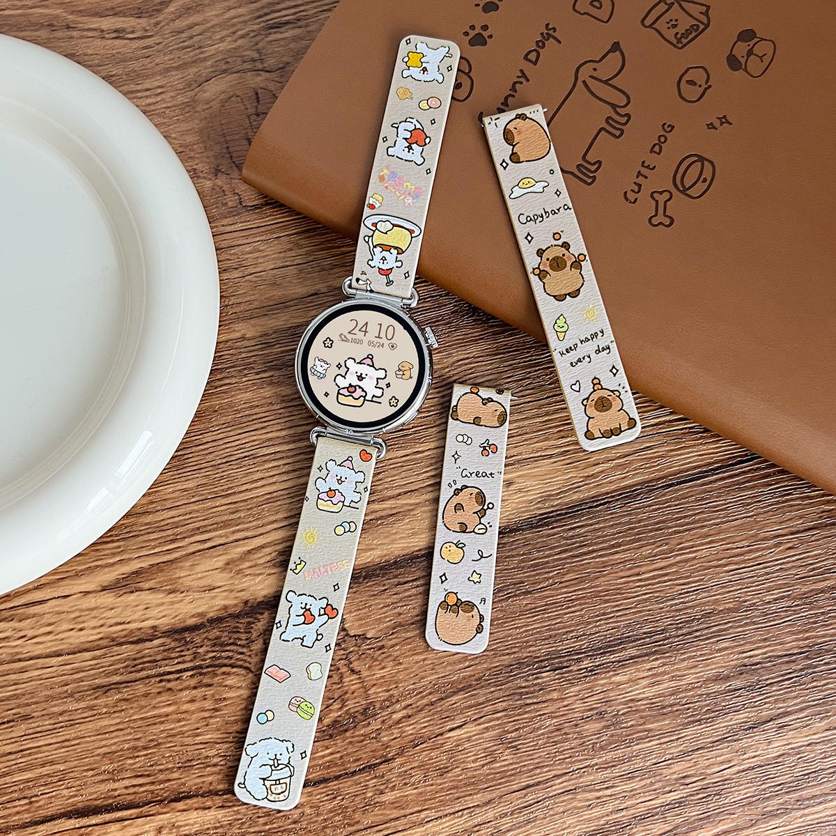 适用oppox2mini印花硅胶磁吸表带