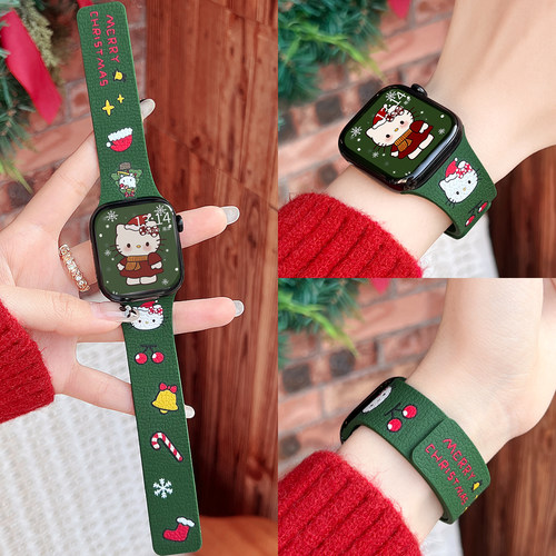 适用vivogt2圣诞硅胶磁吸表带