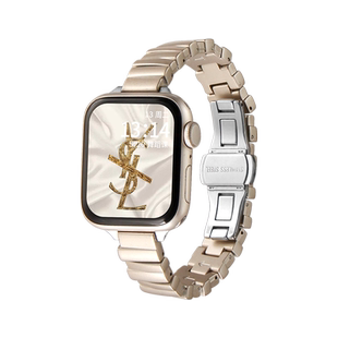 psnld适用iwatchs9表带女款夏天applewatchs9手表带小众新款s8s7苹果手表s6s5s4s3金属iwatchse女表链高级感