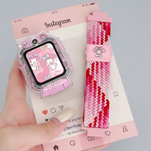 适用小天才z6pro 专用z11高颜值q2a保护套z7 z6手表带编织磁吸z9儿童电话手表d3表带d2a保护壳z8配件z10少年版