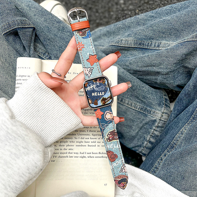 适用小米9pro创意腊肠狗皮质表带