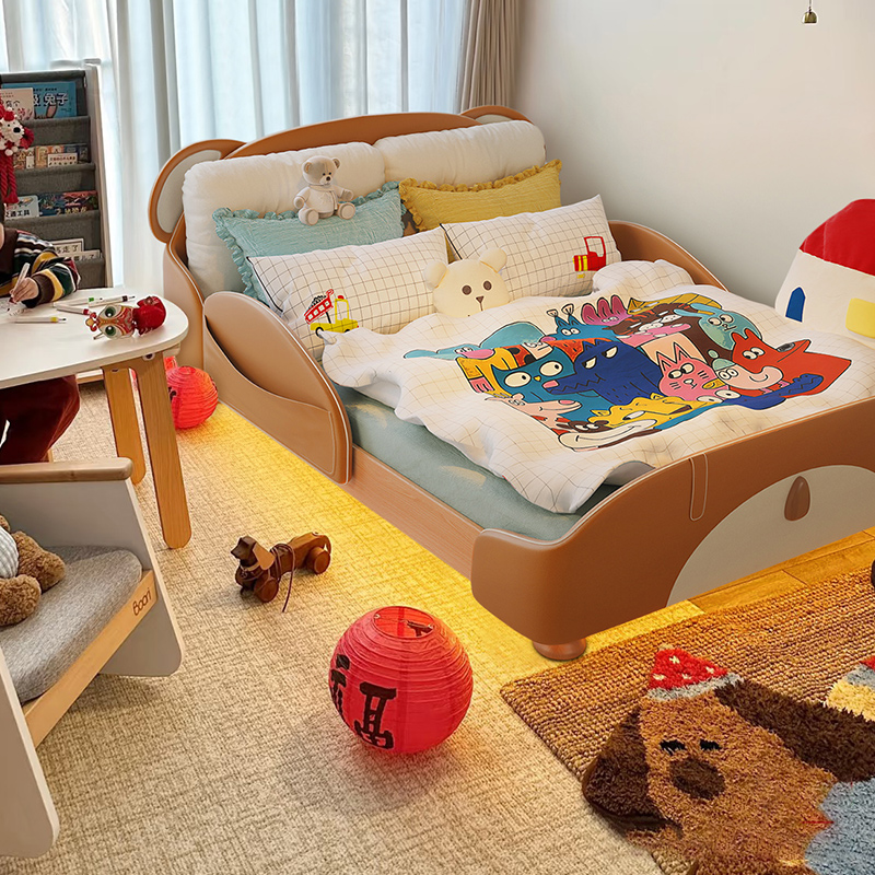 colorfree小岛床实木儿童床带护栏男孩床女孩公主床儿童房地台床