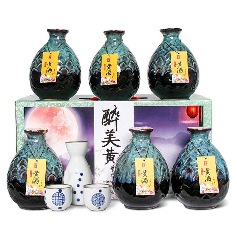 绍兴产黄酒十年陈酿清爽花雕酒12度整箱500ml*12瓶正宗冬酿糯米酒