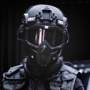 儿童战术头盔幼儿园CS对战野战游戏迷彩帽防护目风镜表演二三级头