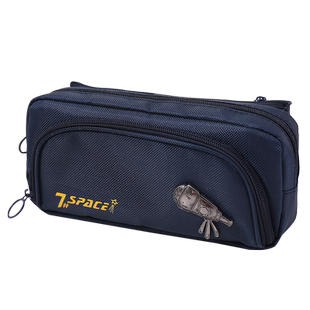 本星2025新款宇航员双层笔袋男孩高颜值大容量文具袋小学生简约笔盒可爱多层铅笔盒儿童多功能文具盒金属配饰