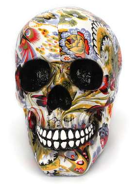 骷髅头水转印元素桌面摆件包邮