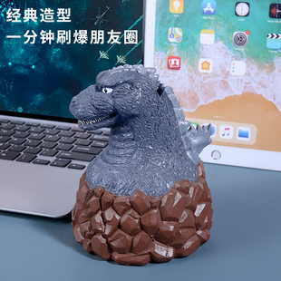 创意复古系初代Retro哥斯拉恐龙造型树脂工艺品家居摆设蓄存钱罐
