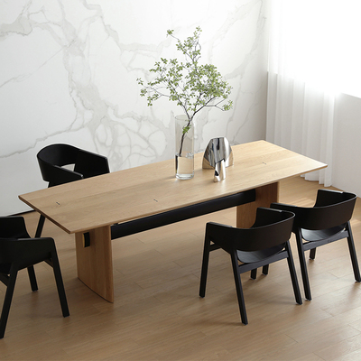 北欧意式极简进口表情橡木实木原木色餐桌设计师书桌办公桌|树吱
