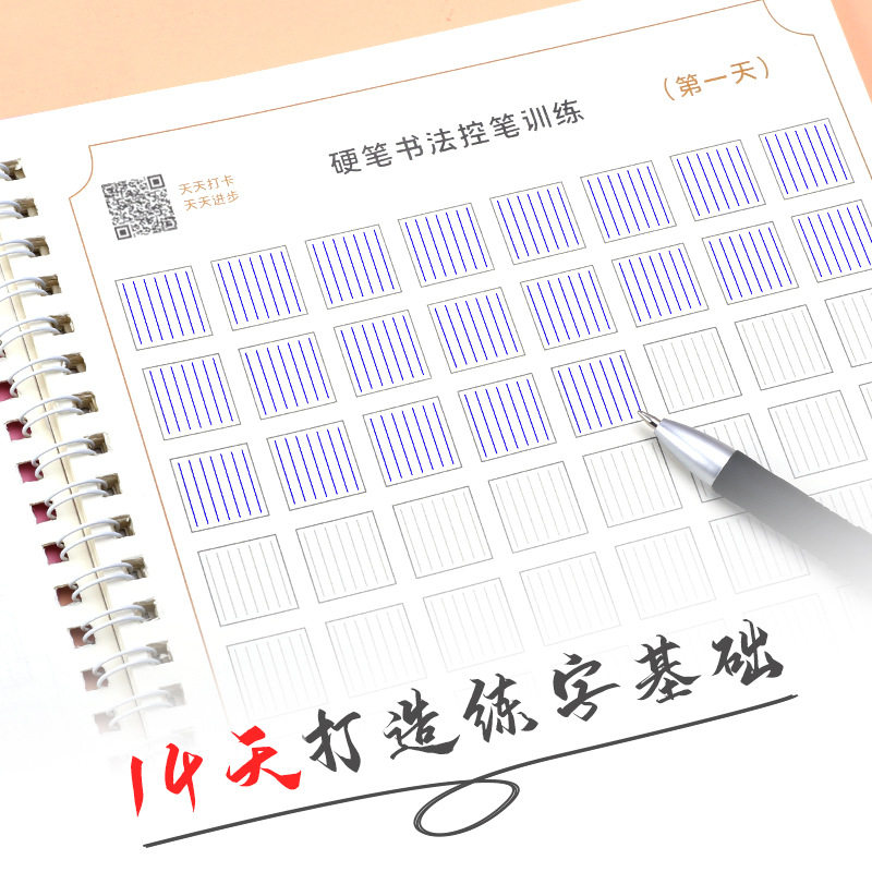14天进阶式练字法丨循序渐进 控笔训练字帖 笔画偏旁汉字范字 视频教学、
