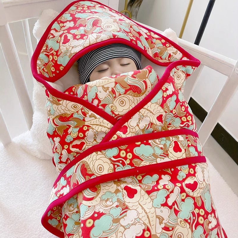 喵爸喵妈水洗棉棉花包被婴儿抱被