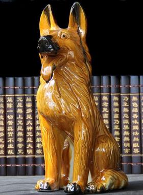 旺财招财陶瓷狗摆件化解工艺品礼客厅桌面卧室办公桌面守财狗摆件