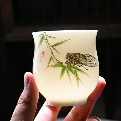 羊脂玉白瓷茶杯主人杯单杯品名杯