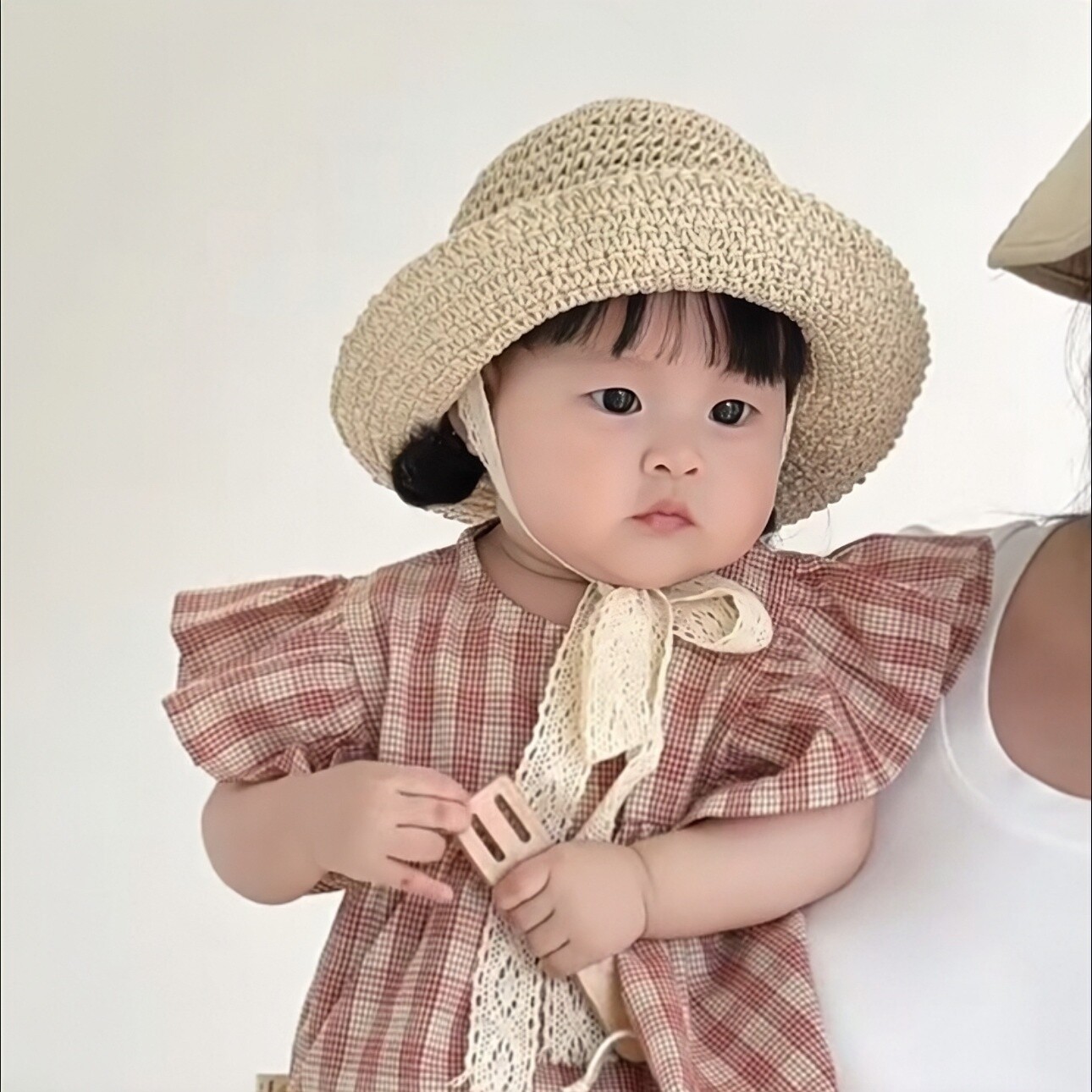 儿童草帽夏季沙滩防晒婴幼儿韩国洋气帽子ins女童宝宝出游防晒帽