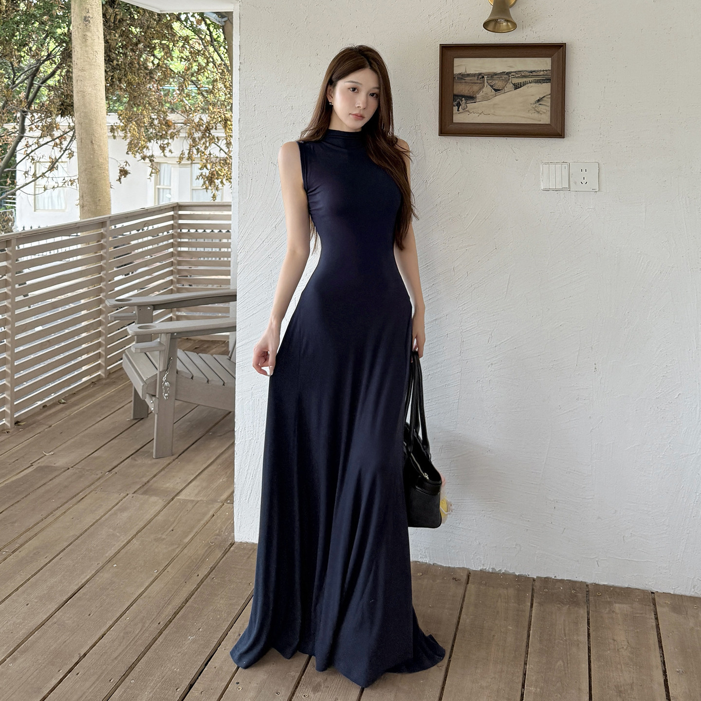 GirlsAt18 纯欲气质半高领无袖背心连衣裙女御姐高级感收腰长裙,女装/女士精品,连衣裙,淘宝优惠券,粉丝福利购,淘宝优惠卷