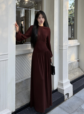 GirlsAt18 法式气质半高领针织连衣裙女秋冬高级收腰显瘦内搭长裙