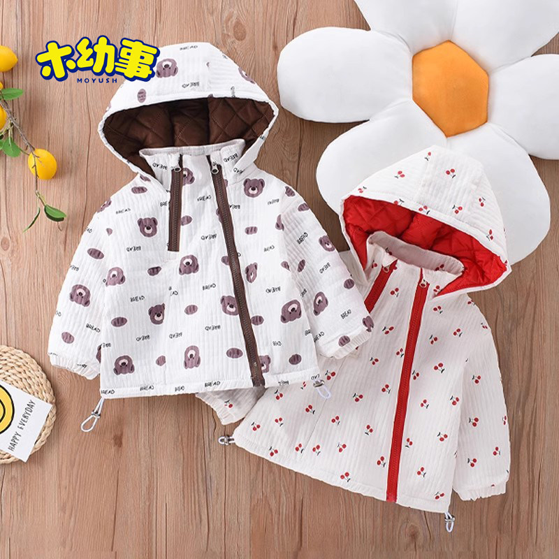 儿童加厚休闲外套秋冬季连帽