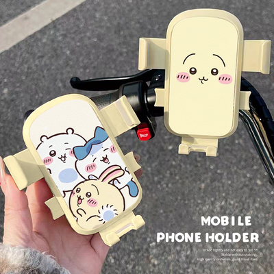 乌萨奇可爱电动车手机支架卡通女生电瓶车带挂钩导航支撑架通用