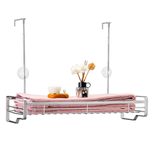 卫生间淋浴房浴巾架浴室洗澡间毛巾架不锈钢玻璃门收纳挂架置物架