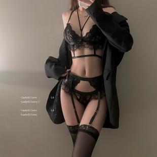 「LA」Ares·低烧纪事丨欲焰系列*禁欲系性感蕾丝镂空文胸套装女