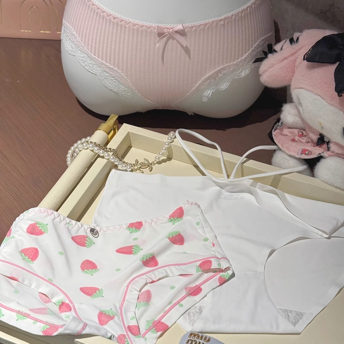 「LA」小美的舒适底牌*春款少女印花丝滑百搭无痕透气女内裤套盒